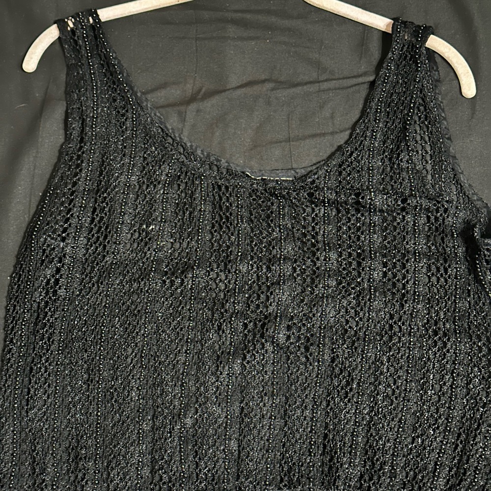 Stylish Black Textured Sleeveless Blouse